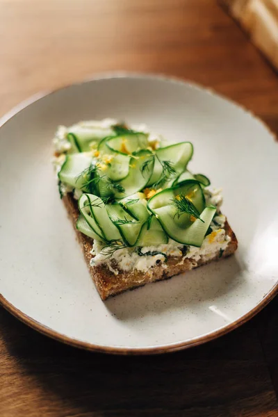 Cucumber Sandwich Served Plate — Stock Photo, Image