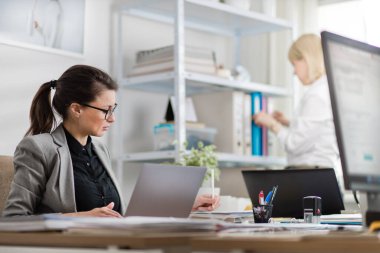 Ofiste çalışan meslektaşlar.