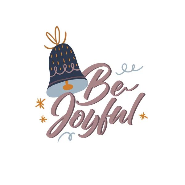 Vrolijk Kerstfeest of Gelukkig Nieuw 2020 Jaar illustratie met vakantie belettering en traditionele winter element — Stockvector