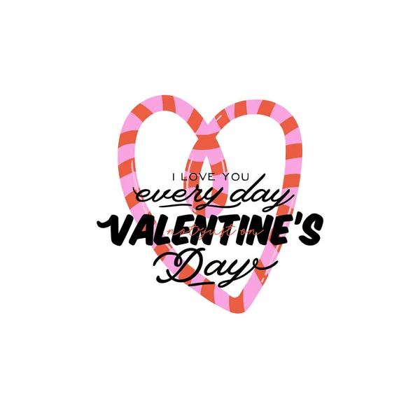 Gyönyörű szerelem nyomtatás Valentin napi elemekkel — Stock Vector