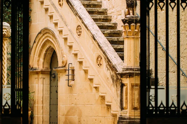 Vista Das Ruas Medievais Mdina Ilha Malta — Fotografia de Stock