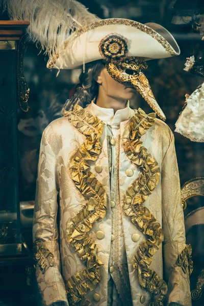 Bella Maschera Tradizionale Decorata Caso Negozio Venezia Italia — Foto Stock