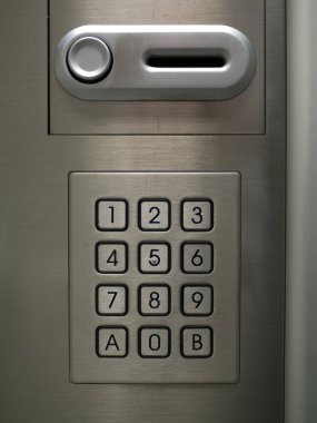 metal arka plan üzerinde sayısal klavye