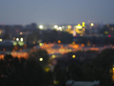 Bir gece şehirde bokeh