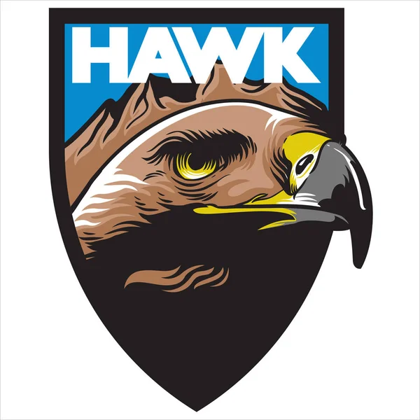 Logotipo de la mascota cabeza de águila halcón — Vector de stock