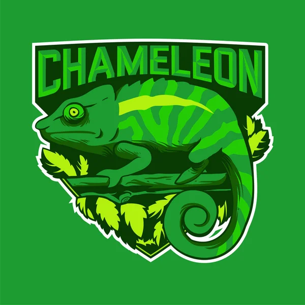 Chameleon esport logo maskot - Stok Vektor