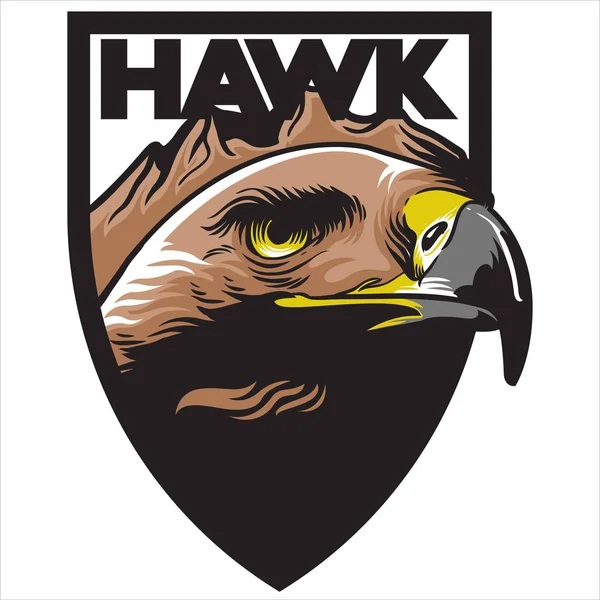 Logo maskot latar belakang putih elang elang - Stok Vektor