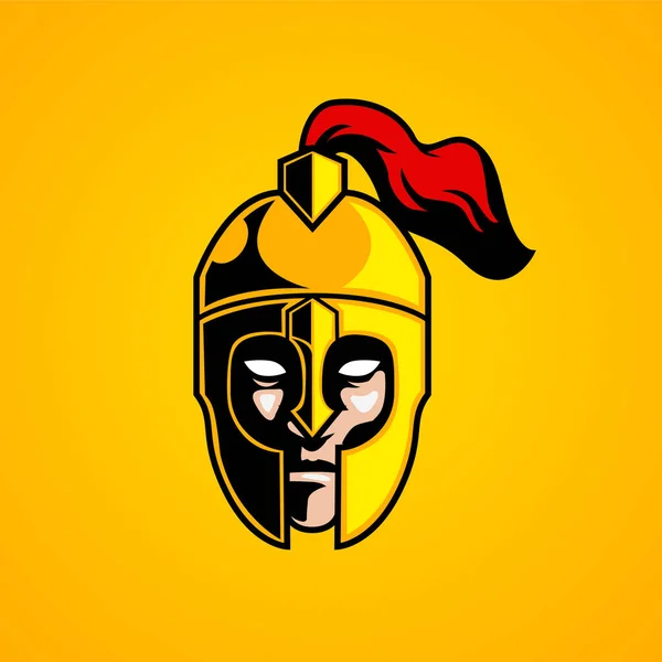 Cabeza de caballero logo mascota — Vector de stock