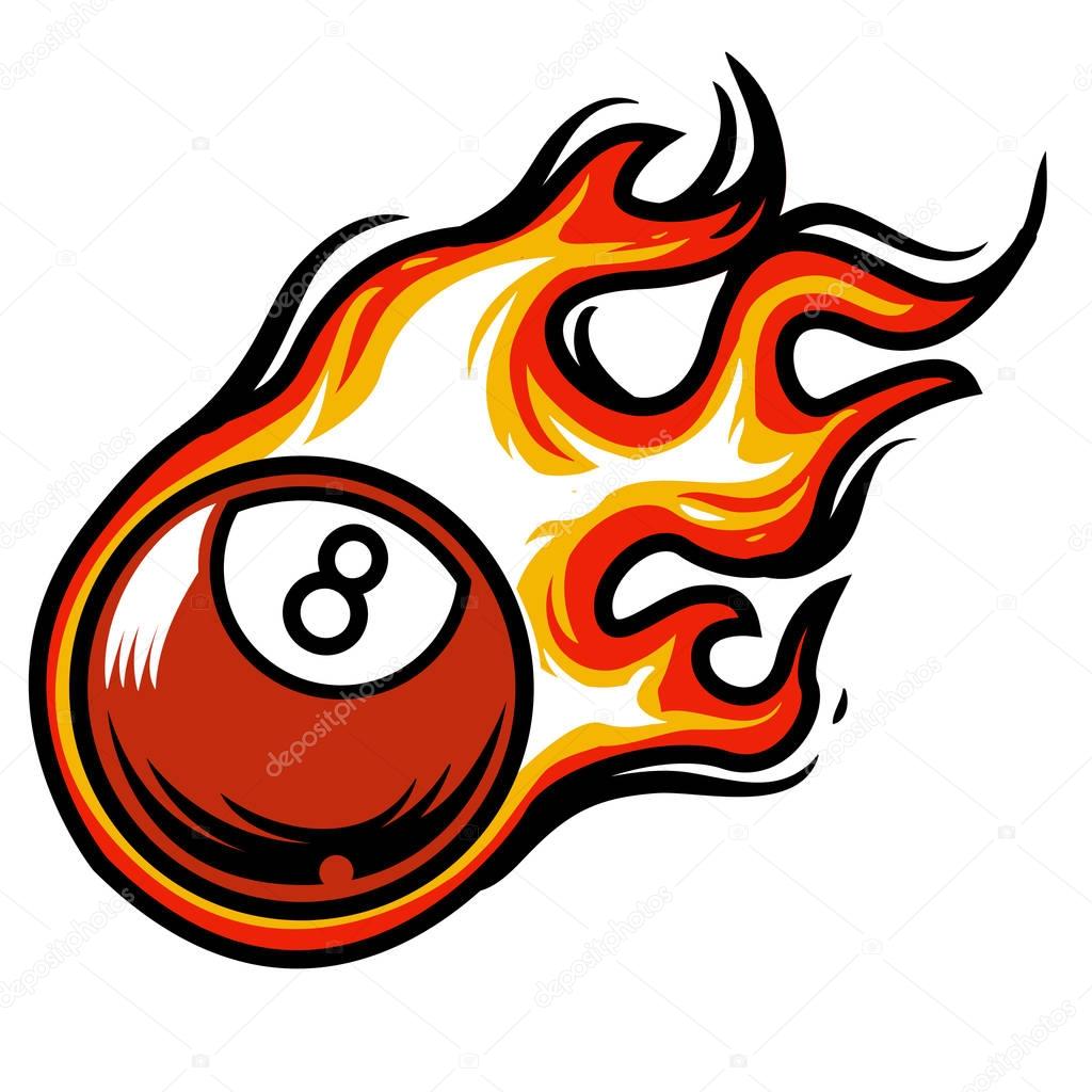 Fire billiard icon mascot logo — Stock Vector © ironstone72 #148704851
