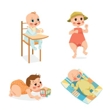 karikatür tarzı şirin bebekler