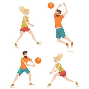 Voleybol oynayan insanlar