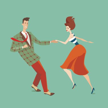 Dans lindy hop genç Çift