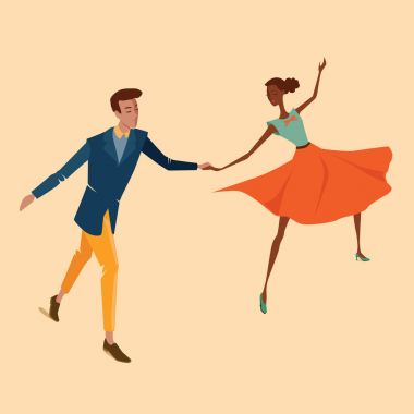 Dans lindy hop genç Çift
