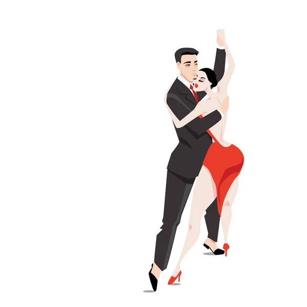 Paar dansende tango — Stockvector