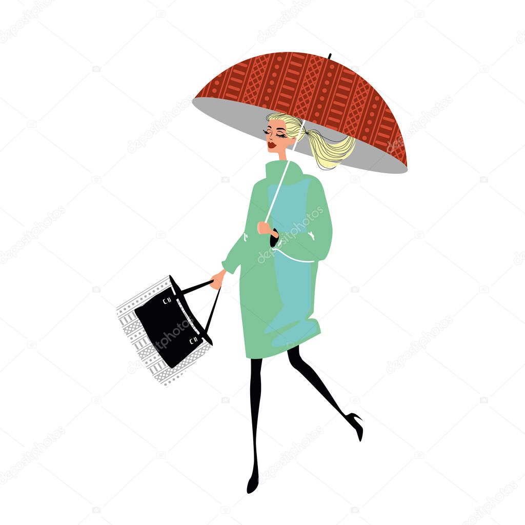 Pretty girl with an umbrella