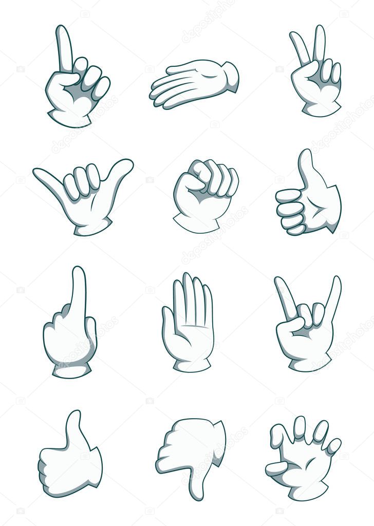 drawing hands in different positions