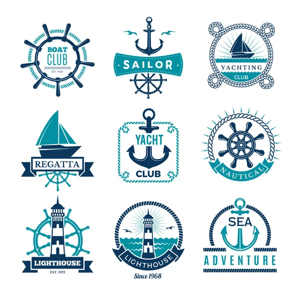 Set of vintage nautical icons and symbols — Stock Vector © marish #31177779