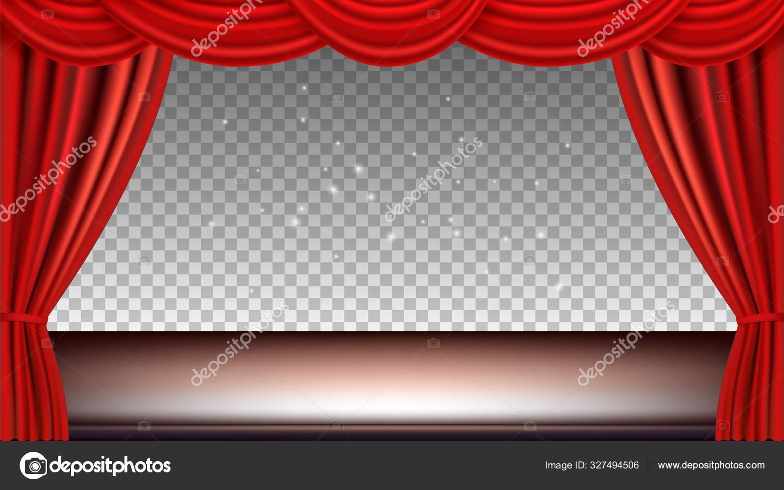 Theater Stage Festive Background Audience Movie Opera Light With Red Silk Curtains Vector Realistic Curtains And Stage Isolated Ontransparent Background Stock Vector Theater Stage Festive Background Audience Movie Opera Light With Red Silk Curtains Vector Realistic Curtains And Stage Isolated Ontransparent Background Stock Vector