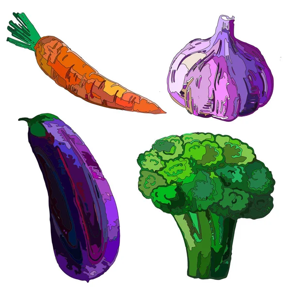 Овощи, векторная иллюстрация — стоковый вектор