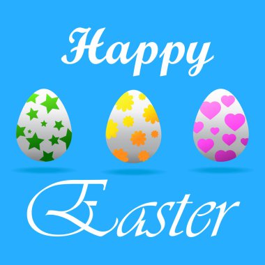 Vektör çizim mutlu bir Paskalya tebrik kartı 