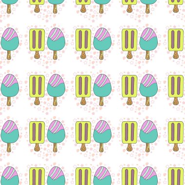 Dikişsiz desen parlak buz Lolly vektör çizim