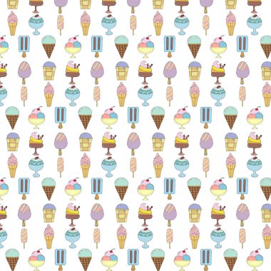 Dondurma Dikişsiz desen vektör çizim