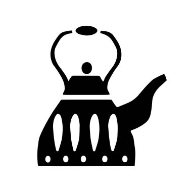 Vektör el posteri resmi bir çaydanlık İskandinav halk desenleri ile olan 