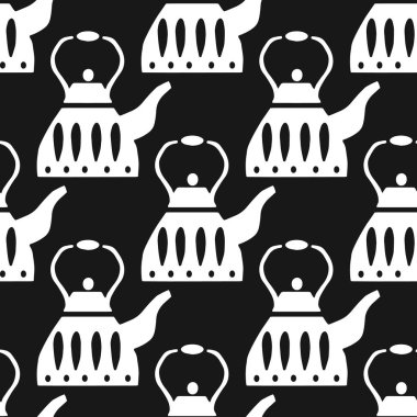 Vektör el posteri resmi bir çaydanlık İskandinav halk desen olan 