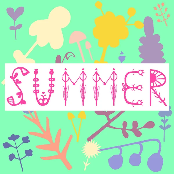 Phrase Summer Illustration Vectorielle Eps10 Design Coloré Pour Affiche Carte — Image vectorielle