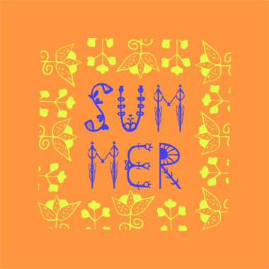 Bir çiçek çerçeve ifade yazın. Vektör çizim Eps10. Renkli Tasarım poster, kart, davet için. Kolay düzenlenebilir tasarımı için.