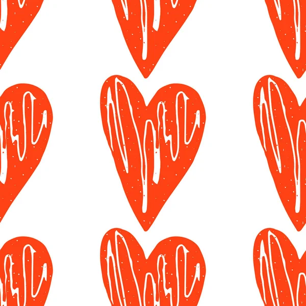 Красные Сердца Бесшовный Рисунок Векторная Иллюстрация Ручная Цитата Отпечатков Футболках — стоковый вектор