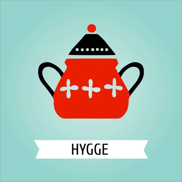 Διάνυσμα Χέρι Συρμένο Αφίσα Στο Στυλ Του Hygge Μαγειρικά Σκεύη — Διανυσματικό Αρχείο