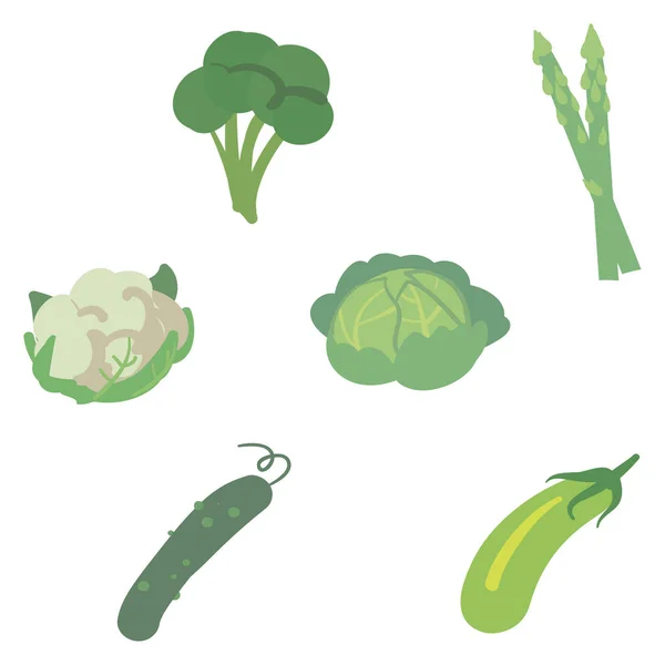 Zöld zöldség készlet — Stock Vector