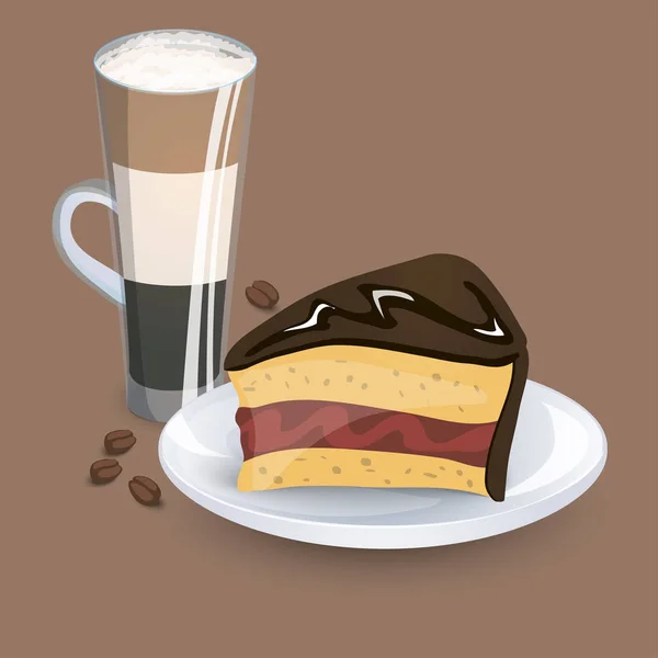 Ilustración apetitosa con una taza de café — Vector de stock