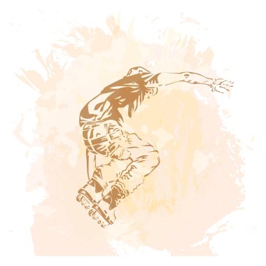 Genç bir adam buz pateni