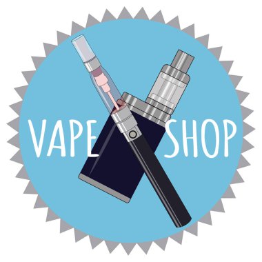 Vape Dükkanı simgesi ve harfler