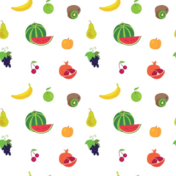 Fruit pattern on a white background — Stock Vector