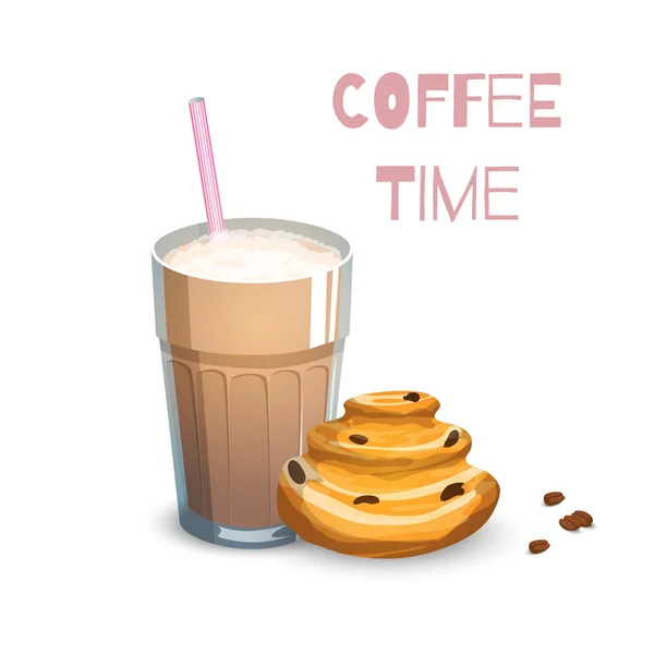 Caffè e panino — Vettoriale Stock