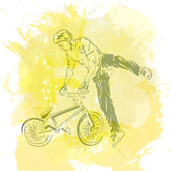 Bike Rider Saltar — Vector de stock