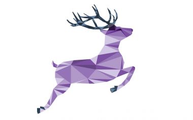 Üçgen şekiller mor geyik