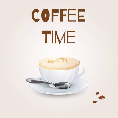 Kahve içecek, fasulye ve kaşık