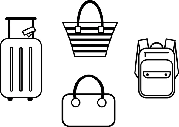 Luggage icons in a simple style — Stock Vector