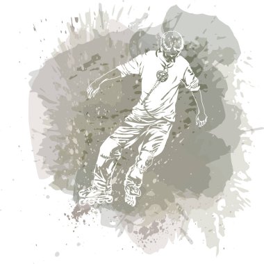 Paten. Grunge el işi eğilim splash arka plan.