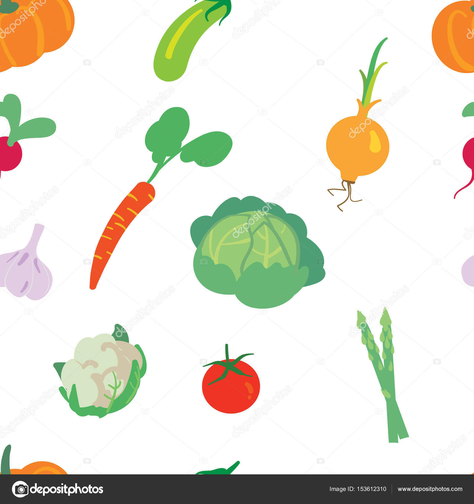 白い背景の上の野菜のパターン ストックベクター C Anya Pic O Matic Ru