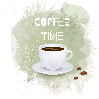 Kahve arka plan veya afiş, illüstrasyon, web, baskı şablonu.