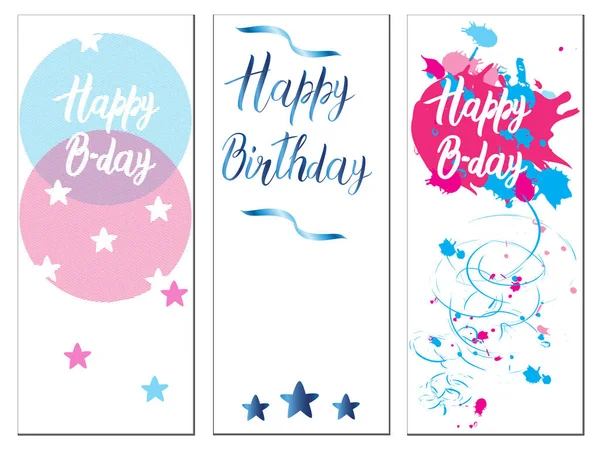 Doğum günü kartları kümesi — Stok Vektör