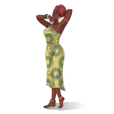 Beyaz izole Afrika Güzeli modelleri