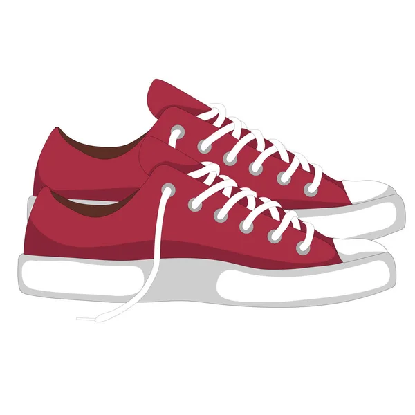 Snickers beyaz izole kırmızı moda kadın s bir çift ayakkabı