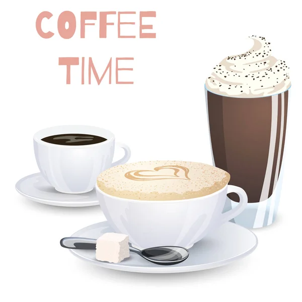 Ensemble de boissons au café — Image vectorielle