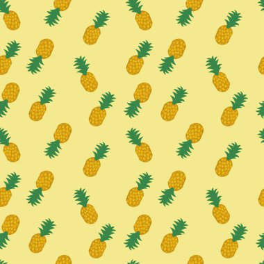 Beyaz arka planda kesintisiz ananas desen.